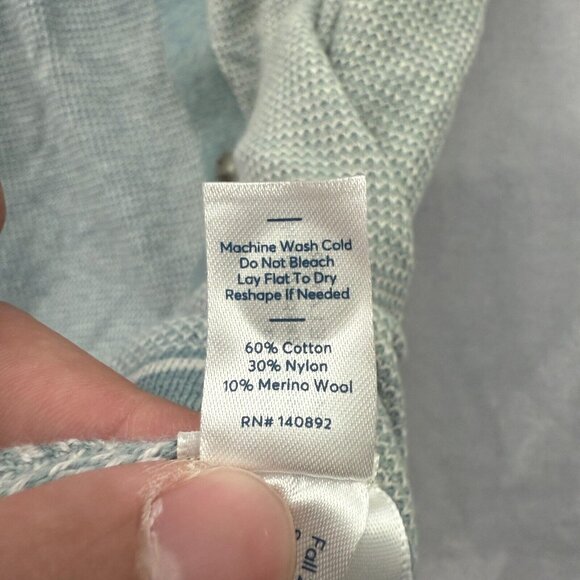 Marine Layer Wyatt Polo Shirt Mens M Blue Knit Merino Wool Blend Stretch Pocket - Picture 6 of 11